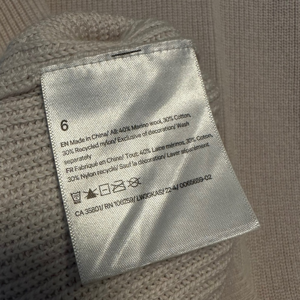 Lululemon | Merino Wool Blend Ribbed Crewneck Sweater White Opal Size 6 - Picture 12 of 14